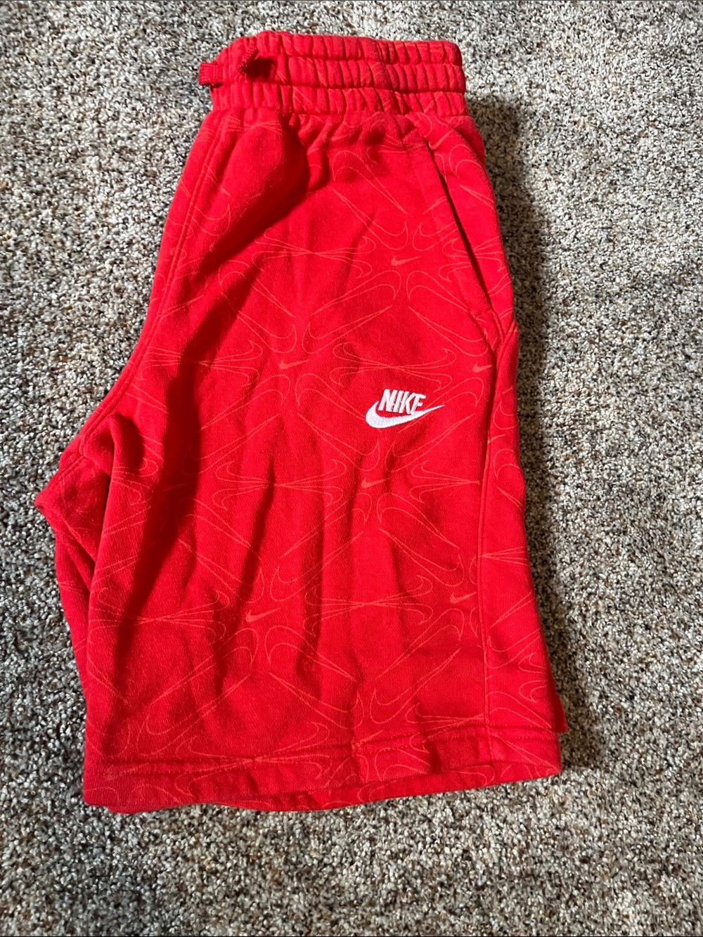 Boy’s size large Nike Red Athletic Shorts with White Swoosh